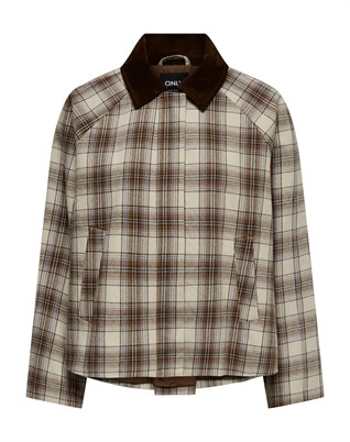 ONLManilla Chek Jakke - White Pepper